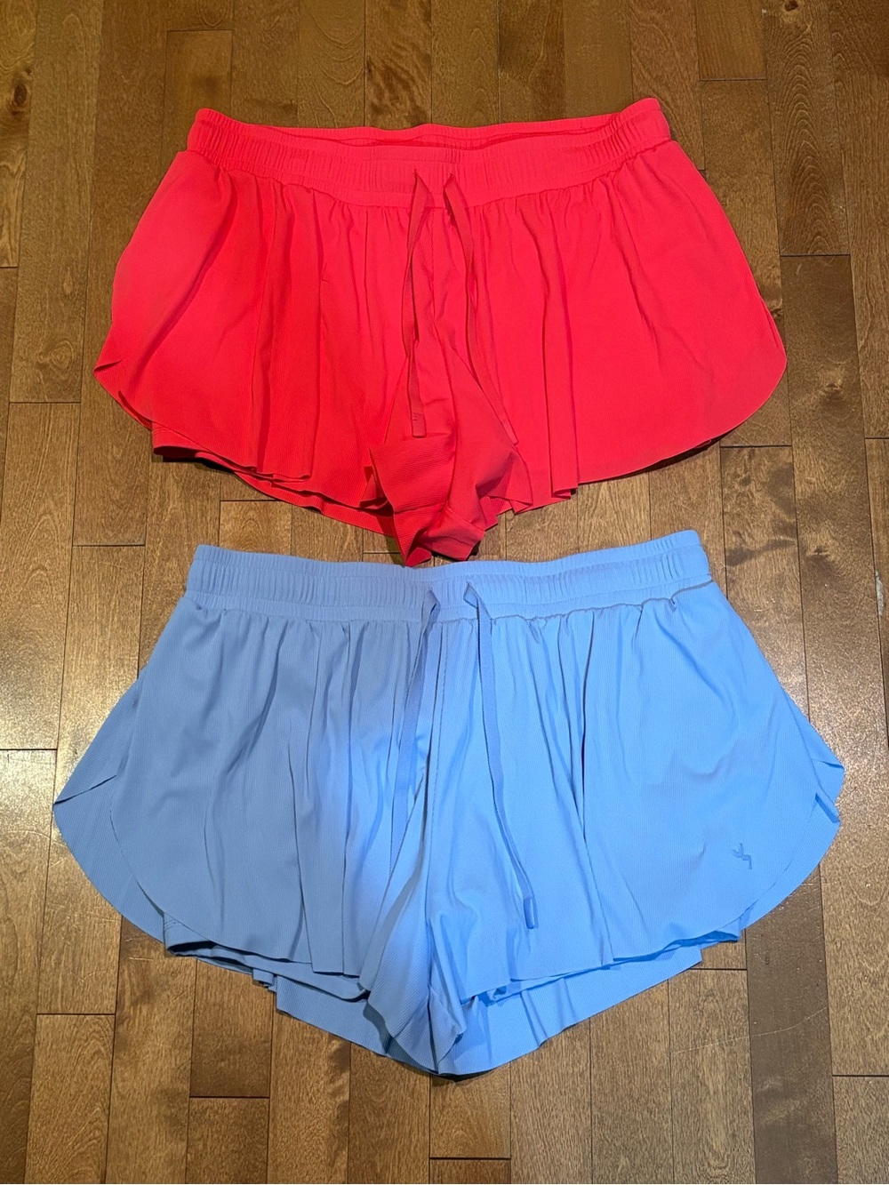 JoyLab Game Day Double Layer Run Shorts Coral & Light Blue Size L (Lot of 2)